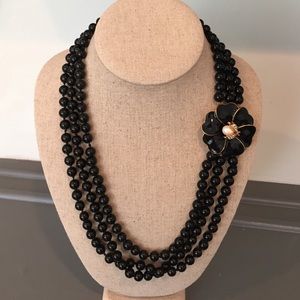 Stella &Dot Necklace with Enamel Flower and Bee